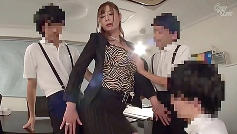 Nerdy Asian Chick Gets Gangbanged By Three Horny Dudes